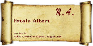 Matala Albert névjegykártya