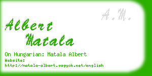 albert matala business card